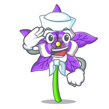 Denizci columbine çiçek karakter karikatür