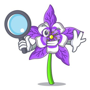 Dedektif columbine çiçek karakter karikatür