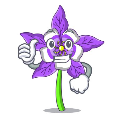 Columbine çiçek karakter karikatür yaşasın