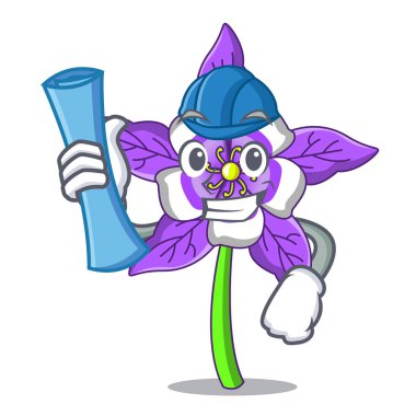 Mimar columbine çiçek karakter karikatür