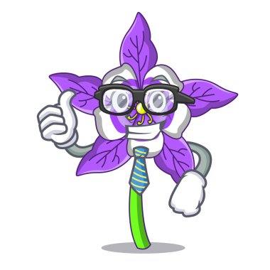 İşadamı columbine çiçek karakter karikatür