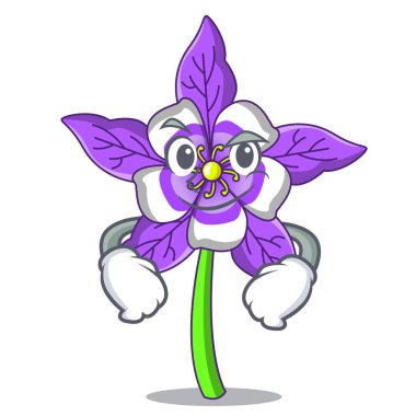 Smirking columbine çiçek karakter karikatür