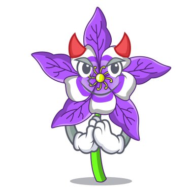 Şeytan columbine çiçek maskot çizgi film