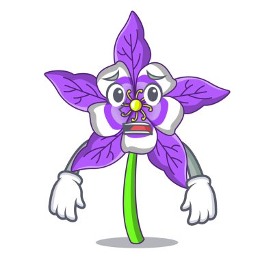 Korkarım columbine çiçek maskot çizgi film