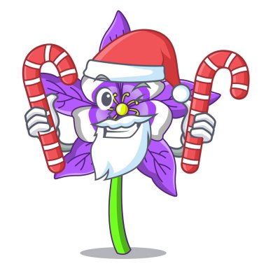 Santa şeker columbine çiçek maskot karikatür ile