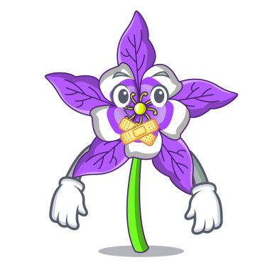 Sessiz columbine çiçek maskot çizgi film