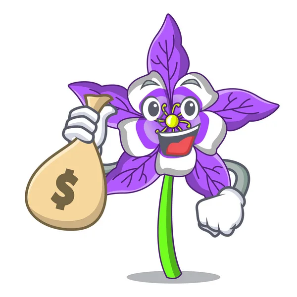 Para çantası columbine çiçek karakter karikatür ile