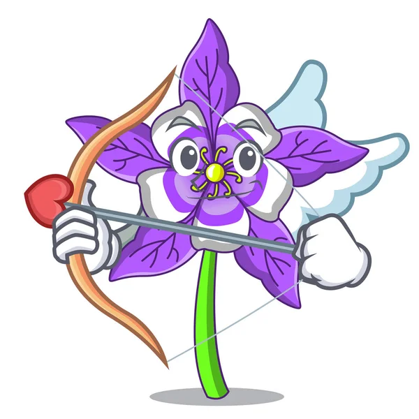 Aşk tanrısı columbine çiçek karakter karikatür