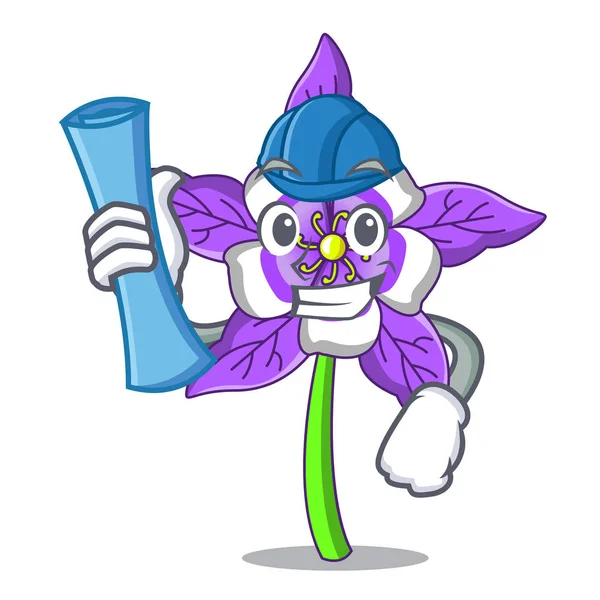 Mimar columbine çiçek karakter karikatür