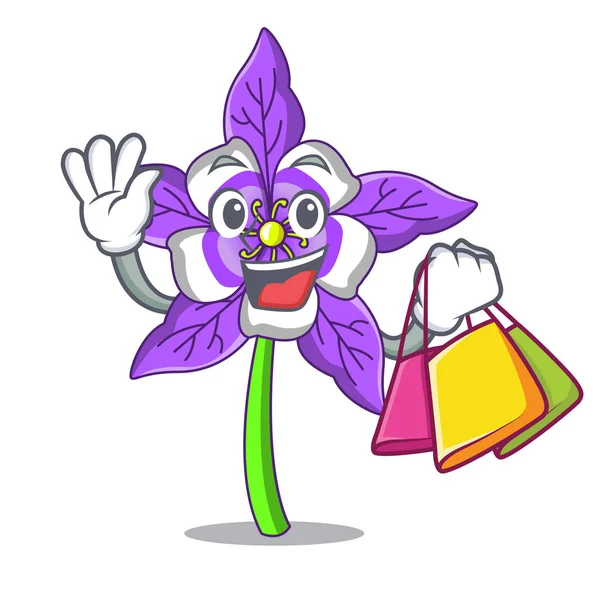 Columbine çiçek karakter karikatür alışveriş