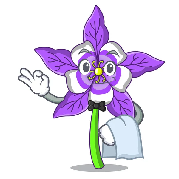 Mascotte de garçon columbine fleur dessin animé — Image vectorielle