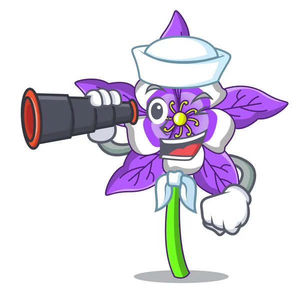 Denizci ile dürbün columbine çiçek maskot çizgi film