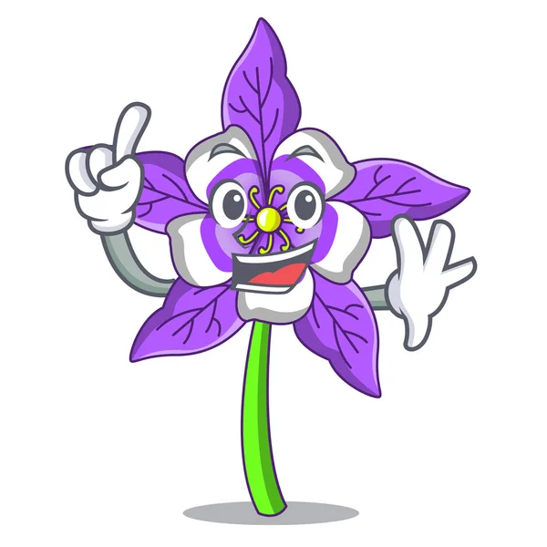 Parmak columbine çiçek maskot çizgi film