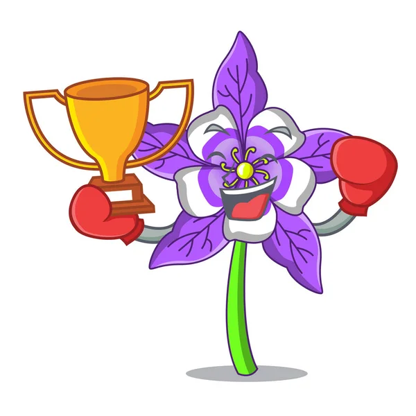 Boks şampiyonu columbine çiçek maskot çizgi film