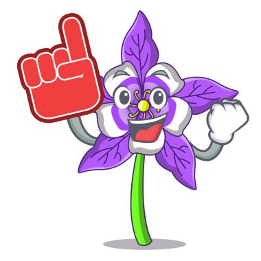 Köpük parmak columbine çiçek maskot çizgi film