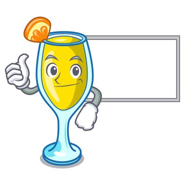 Başparmak yukarıya kurulu Mimoza karakter karikatür tarzı ile