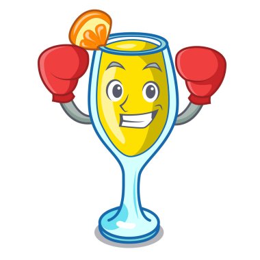 Mimoza karakter karikatür tarzı boks