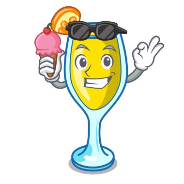 Dondurma Mimoza karakter karikatür tarzı ile