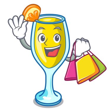 Mimoza karakter karikatür tarzı vektör çizim alışveriş