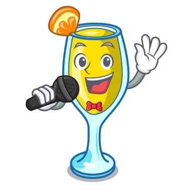 Şarkı Mimoza maskot karikatür tarzı