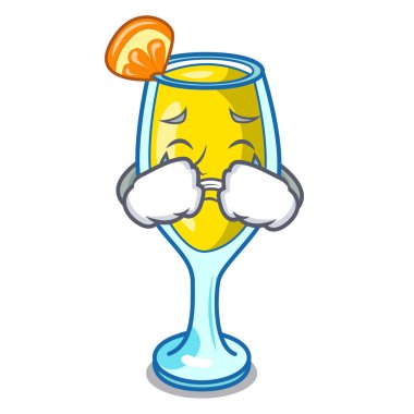 Mimoza maskot karikatür tarzı ağlıyor