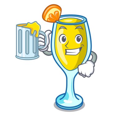 Suyu Mimoza maskot karikatür tarzı ile