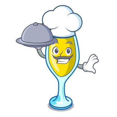 Şef gıda Mimoza maskot karikatür tarzı ile