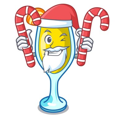 Santa şeker Mimoza maskot karikatür tarzı vektör çizim ile