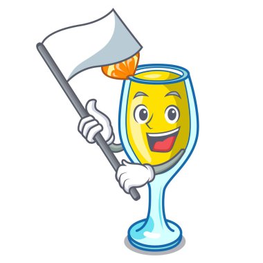 Bayrak Mimoza maskot karikatür tarzı ile