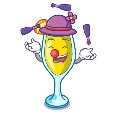 Mimoza maskot karikatür tarzı hokkabazlık