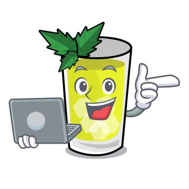 Dizüstü sakinleşmek karakter karikatür ile