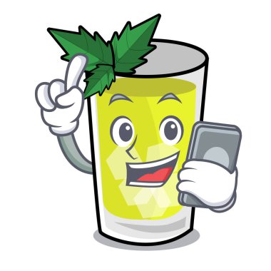 Telefon sakinleşmek karakter karikatür ile