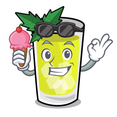 Dondurma sakinleşmek karakter karikatür ile