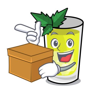 Kutusu sakinleşmek karakter karikatür ile