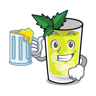 Suyu sakinleşmek maskot karikatür ile