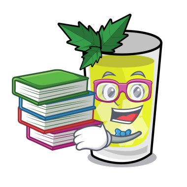 Öğrenci kitap sakinleşmek maskot karikatür ile