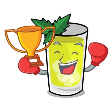 Boks şampiyonu sakinleşmek maskot çizgi film