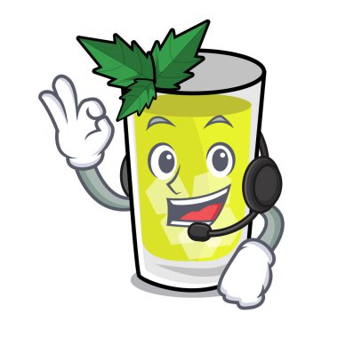 Kulaklık sakinleşmek maskot karikatür ile