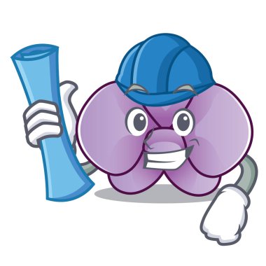 Mimar orkide çiçek karakter karikatür