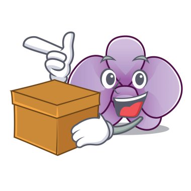 Kutu orkide çiçek karakter karikatür ile