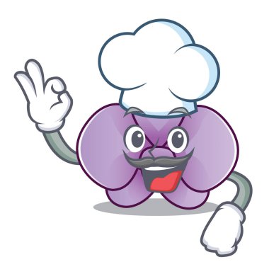 Şef orkide çiçek karakter karikatür