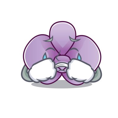 Ağlayan orkide çiçek maskot çizgi film