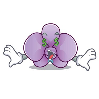 Para göz orkide çiçek maskot çizgi film