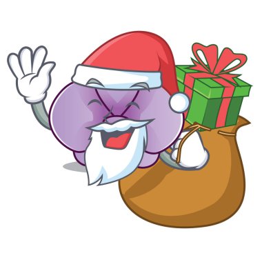 Noel Baba hediye orkide çiçek maskot karikatür ile