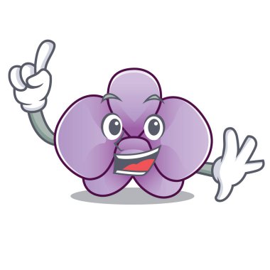 Parmak orkide çiçek maskot çizgi film