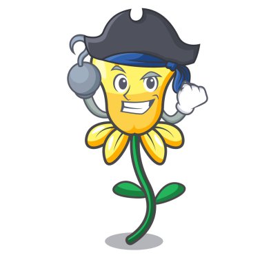 Korsan nergis çiçek karakter karikatür