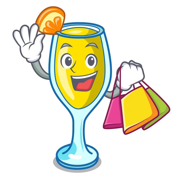 Mimoza karakter karikatür tarzı vektör çizim alışveriş