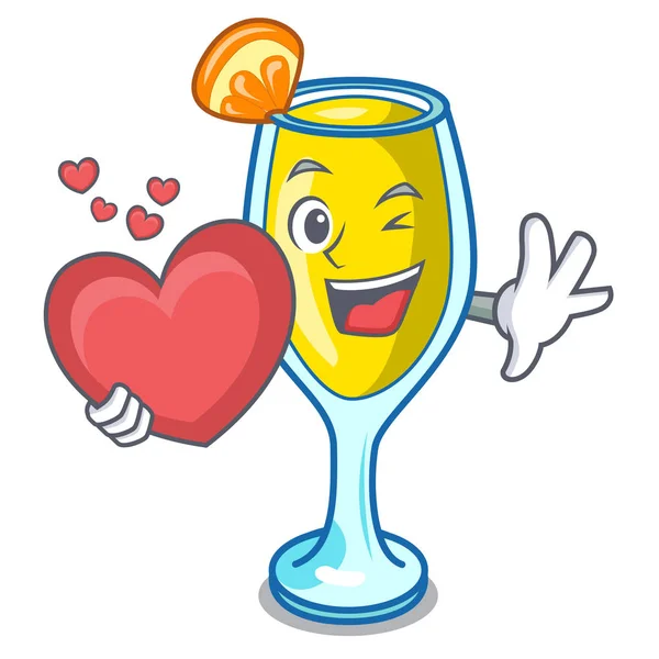 Kalp Mimoza maskot karikatür tarzı ile