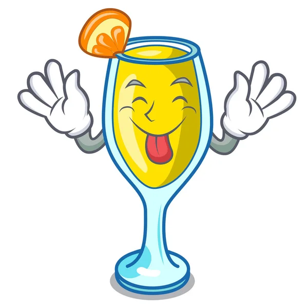 Tongue out mimosa mascot cartoon style — Stock Vector