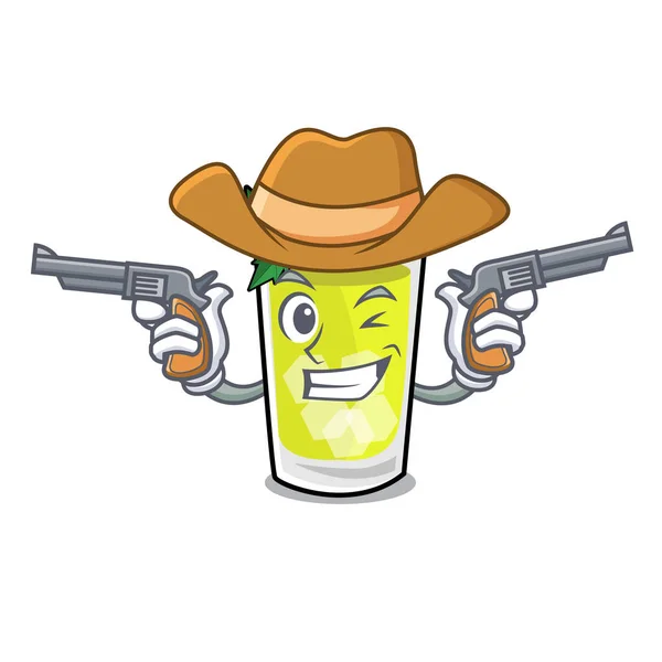 Cowboy Minze Julep Charakter Cartoon — Stockvektor